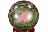 Polished Rhodonite Sphere - India #116170-1